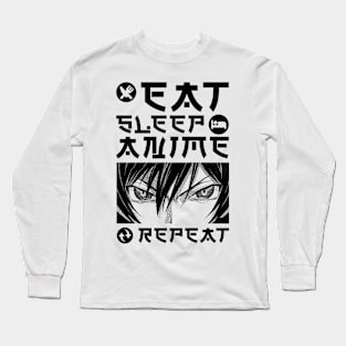 EAT SLEEP ANIME REPEAT Long Sleeve T-Shirt